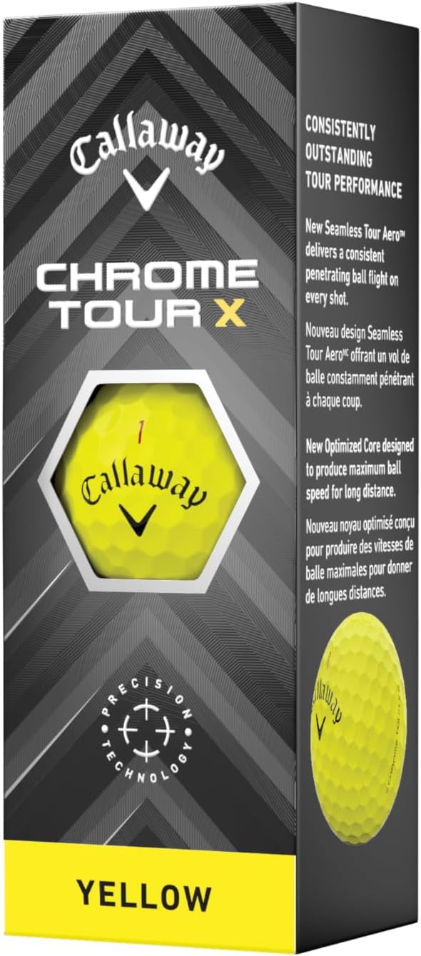 Callaway Chrome Tour X Golf Balls: Max Distance, Tour Performance, Incredible Feel & Alignment
