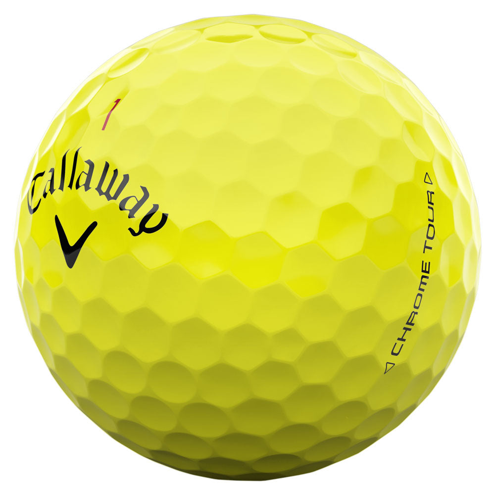 Callaway Chrome Tour Yellow Golf Balls: Hyper Fast Core, Seamless Aero, Distance, Feel