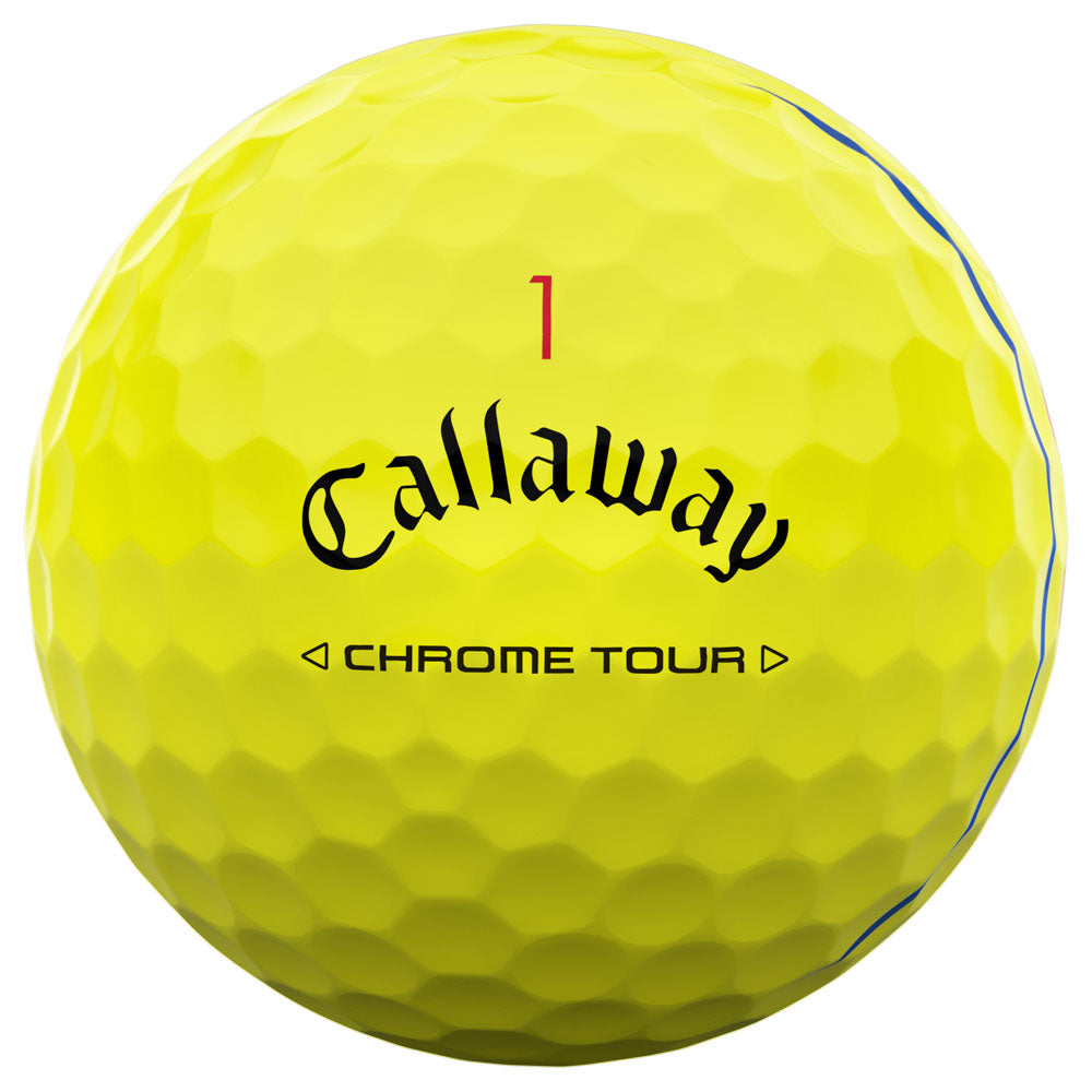 Callaway Chrome Tour Triple Track Yellow Golf Balls: Superior Distance, Feel, Alignment