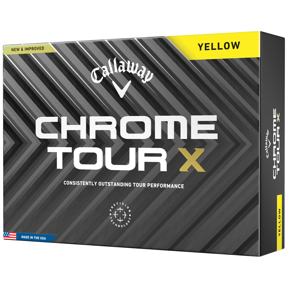 Callaway Chrome Tour X Yellow Golf Balls: Fast Core, Aero, Soft Cover