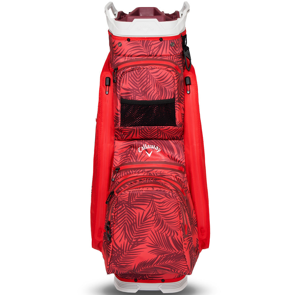Org 14 HD Waterproof Cart Bag - Red Palms/Light Grey