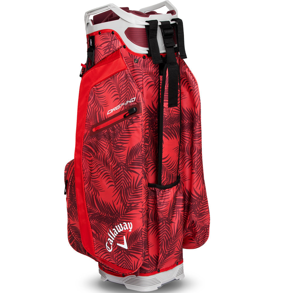 Org 14 HD Waterproof Cart Bag - Red Palms/Light Grey