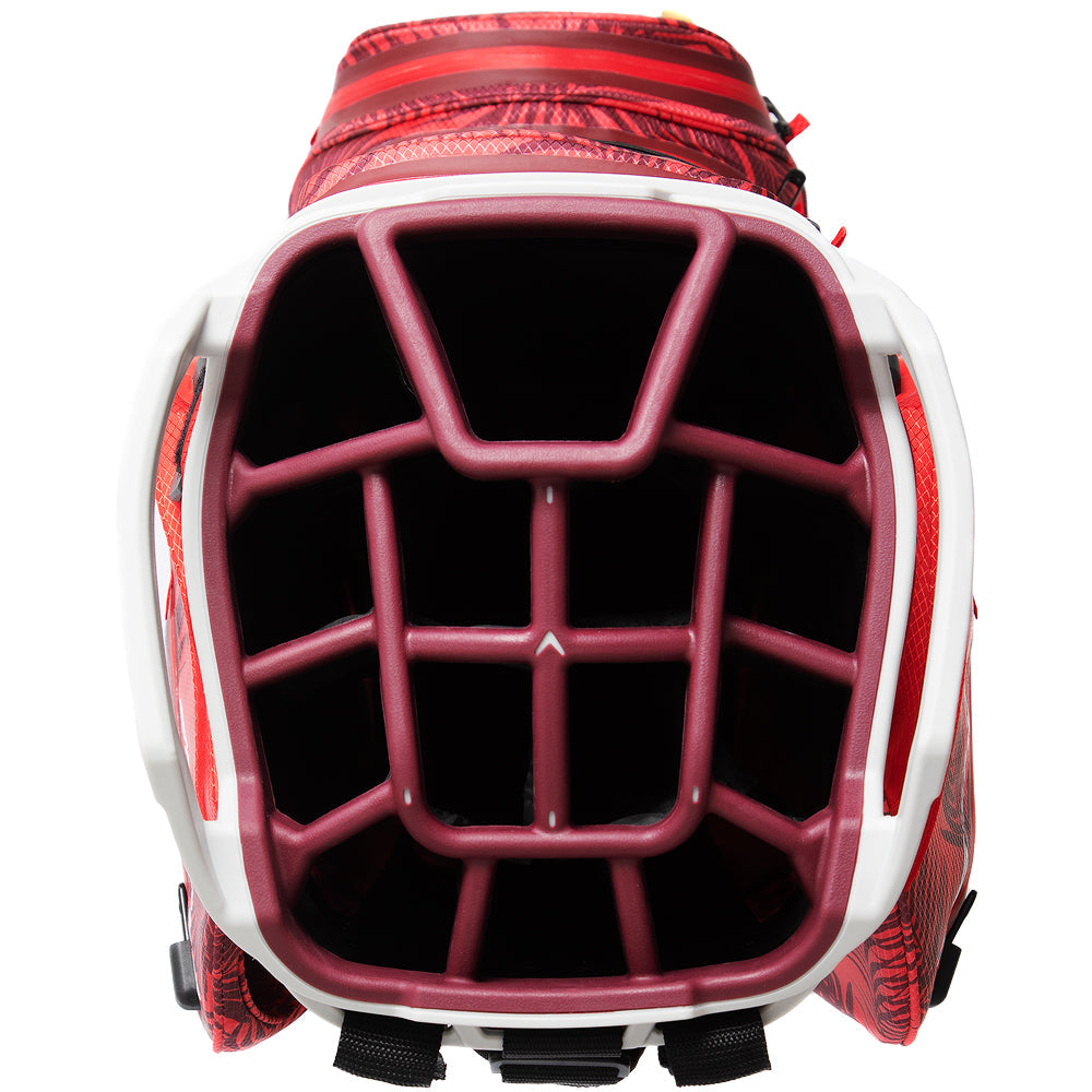 Org 14 HD Waterproof Cart Bag - Red Palms/Light Grey