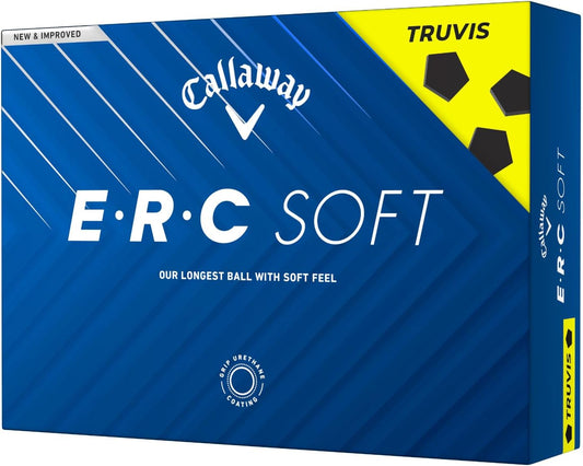 Callaway ERC Soft Truvis Yellow Golf Balls 12-Pack: Max Distance, Soft Feel, Control