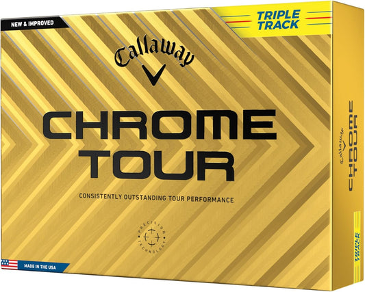 Callaway Chrome Tour Golf Balls: Hyper Fast Core, Triple Track Alignment, Tour Performance