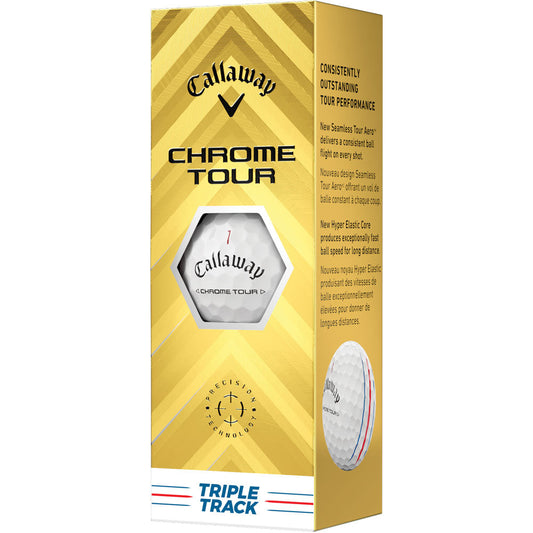 Callaway Chrome Tour Triple Track Golf Balls: Enhanced Distance, Feel, and Alignment