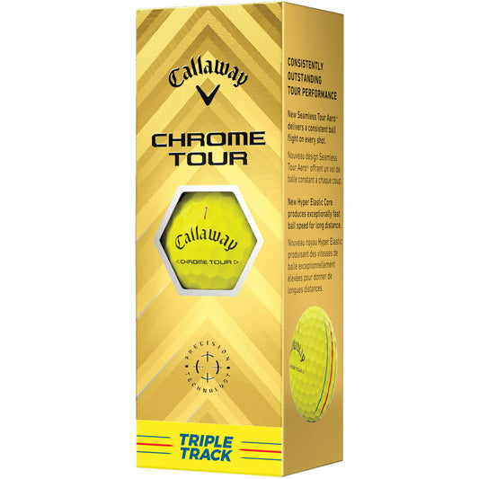Callaway Chrome Tour Triple Track Yellow Golf Balls: Superior Distance, Feel, Alignment