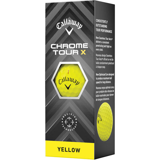 Callaway Chrome Tour X Yellow Golf Balls: Fast Core, Tour Urethane Cover, Incredible Control