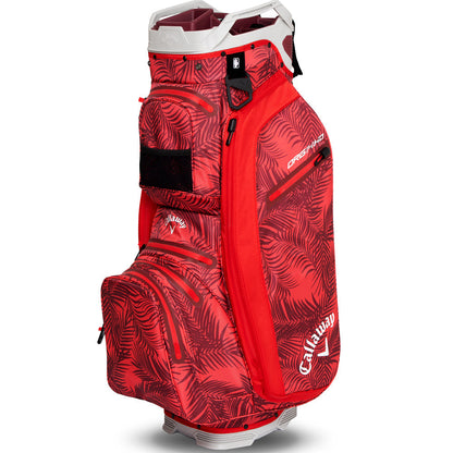 Org 14 HD Waterproof Cart Bag - Red Palms/Light Grey