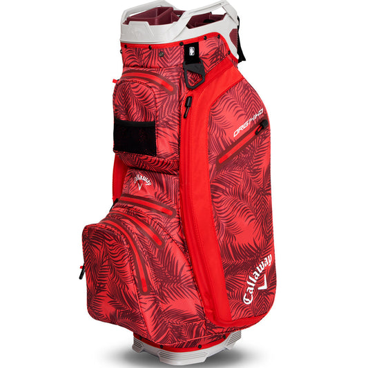 Org 14 HD Waterproof Cart Bag - Red Palms/Light Grey