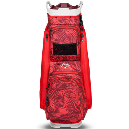 Org 14 HD Waterproof Cart Bag - Red Palms/Light Grey