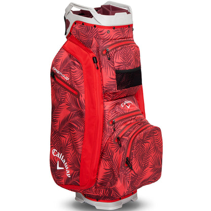 Org 14 HD Waterproof Cart Bag - Red Palms/Light Grey